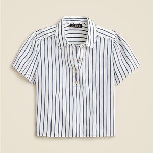 J. Crew Sheer crepe de chine Popover Shirt